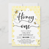 Honey One Honey Bee 1st Birthday Invitation 招待状 (正面)