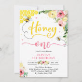 Honey One Honey Bee 1st Birthday Invitation 招待状 (正面)