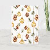 Honey Ornaments Happy Bees Christmas Pine Cones カード (裏面)