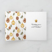 Honey Ornaments Happy Bees Christmas Pine Cones カード (内部)