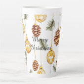 Honey Pine Cones Christmas カフェラテマグ (正面)