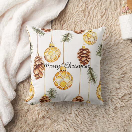 Honey Pine Cones Christmas クッション (ブランケット)