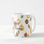 Honey Pine Cones Christmas コーヒーマグカップ (正面右)