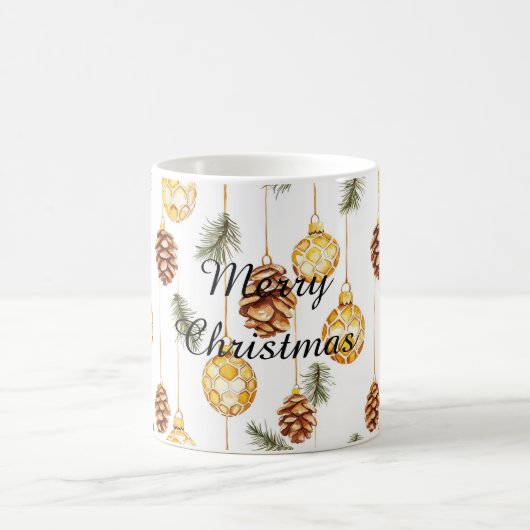 Honey Pine Cones Christmas コーヒーマグカップ (中央)