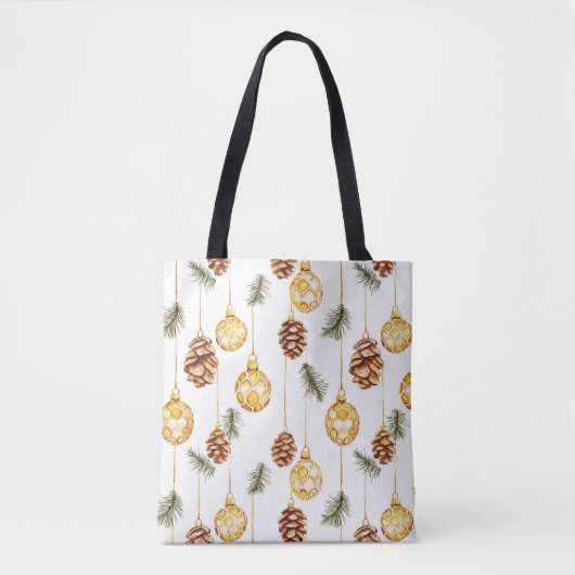 Honey Pine Cones Christmas トートバッグ (正面)