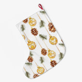 Honey Pine Cones Christmas ラージクリスマスストッキング (裏面 (吊り時))