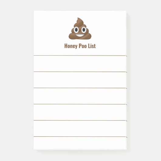 Honey Poo List Funny Poo Emoji ポストイット (正面)