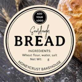 Honey Yellow Bakery Sourdough Bread Label Sticker ラウンドシール