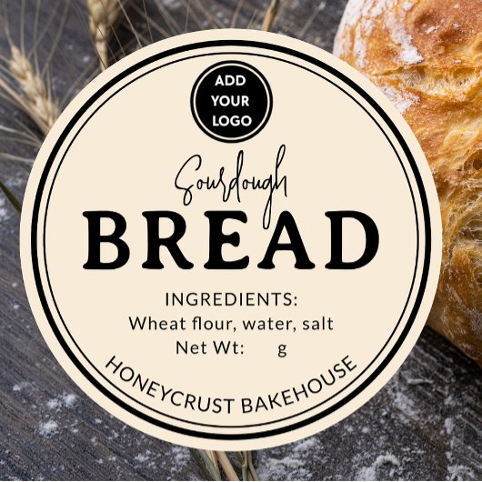 Honey Yellow Bakery Sourdough Bread Label Sticker ラウンドシール
