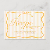 Honey Yellow Bridal Shower Recipe Card エンクロージャーカード (正面)