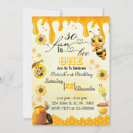 Honeybee 1st Birthday招待状for Boy 招待状