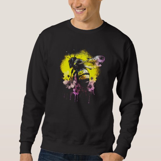 Honeybee and bumble bee for American hive beekeepe スウェットシャツ (正面)