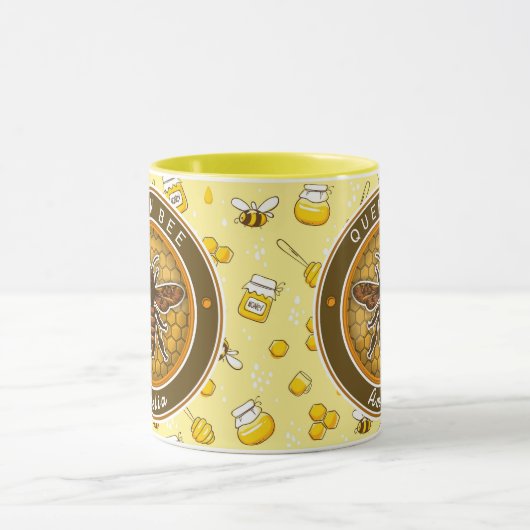 Honeybee Bumblebee Queen Bee pattern Pretty gifts マグカップ (中央)