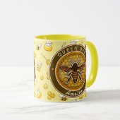 Honeybee Bumblebee Queen Bee pattern Pretty gifts マグカップ (正面右)