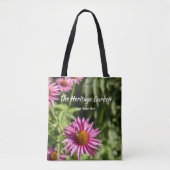 Honeybee & Pink Coneflower Eco-Friendly Tote トートバッグ (正面)