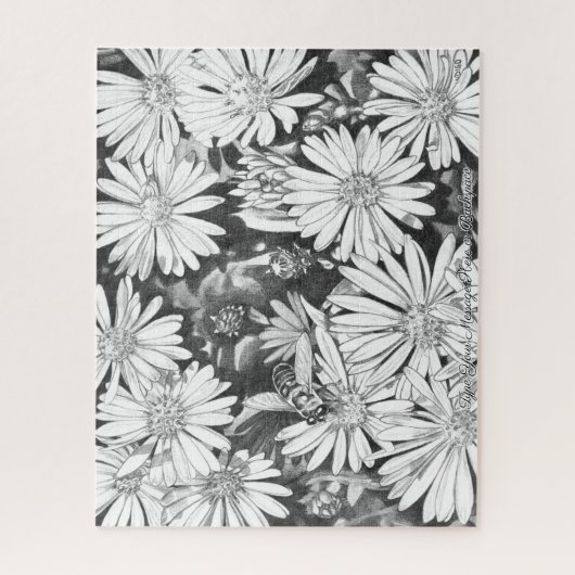 Honeybee Puzzle Personalized Flower Art Puzzles ジグソーパズル (縦)