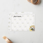 Honeybee Sunflower Drawing Custom Just a Note ノートカード (正面/裏面インサイチュ)