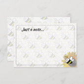 Honeybee Sunflower Drawing Custom Just a Note ノートカード (正面/裏面)