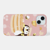 Honeybees and Penguins iPhone 15ケース (裏面横)