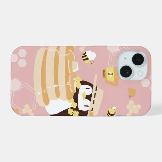Honeybees and Penguins iPhone 15ケース (裏面横)