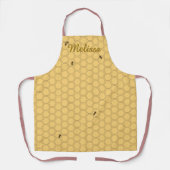 Honeycomb Bee Beekeeper Yellow Personalized Apron エプロン (正面)