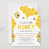 Honeycomb Beehive Sweet Honey Bee Baby Shower 招待状 (正面)