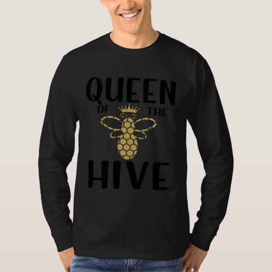 Honeycomb Beekeeper Bee Queen of the Hive Tシャツ (正面)