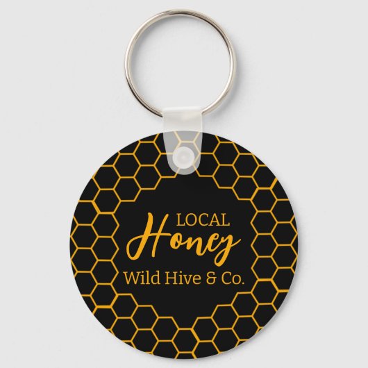 Honeycomb – Black or White Background キーホルダー (正面)