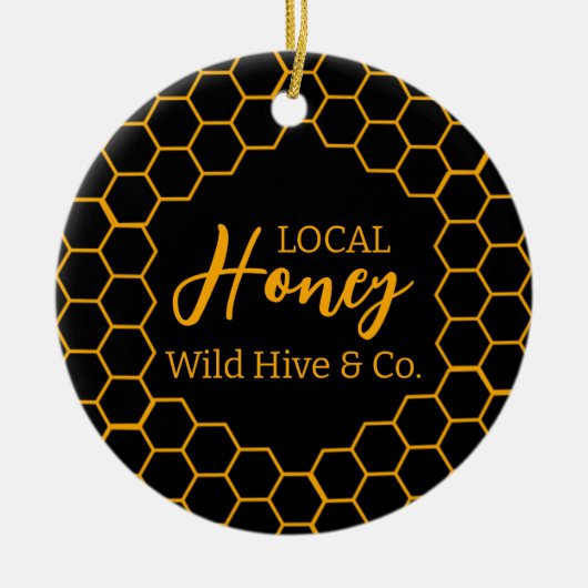 Honeycomb – Black or White Background セラミックオーナメント (正面)