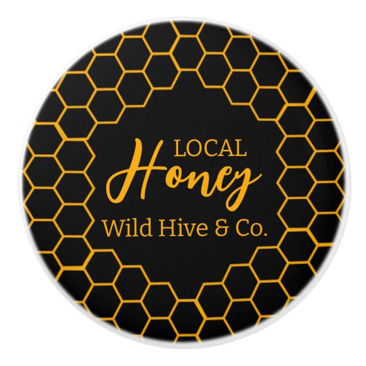 Honeycomb – Black or White Background セラミックノブ (正面)