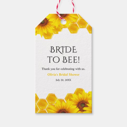 Honeycomb Bride to Bee Bridal Shower Thank You  ギフトタグ (正面)