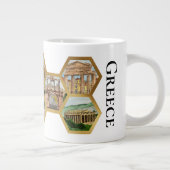 Honeycomb Collage pattern, Athens Landmarks ジャンボコーヒーマグカップ (右)