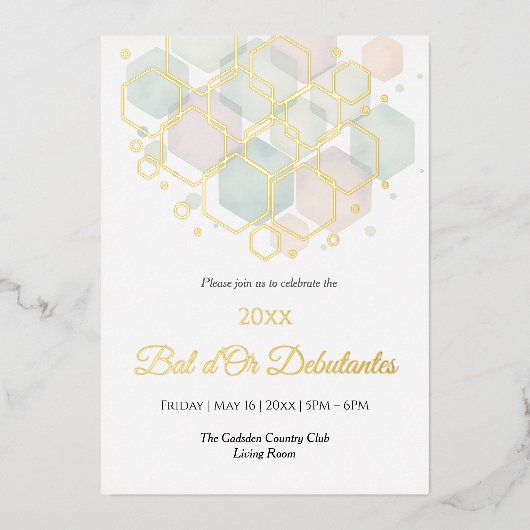 Honeycomb Corporate Elegance Gold Geometric  箔シーズンカード (正面)