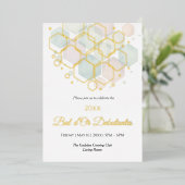 Honeycomb Corporate Elegance Gold Geometric  箔シーズンカード (立ち正面)