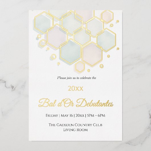 Honeycomb Corporate Elegance Gold Geometric  箔シーズンカード (正面)