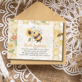 Honeycomb Floral Bee Baby Shower Books For Baby エンクロージャーカード
