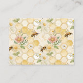 Honeycomb Floral Bee Baby Shower Diaper Raffle エンクロージャーカード (裏面)