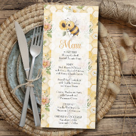 Honeycomb Floral Bee Classy Custom Baby Shower メニュー