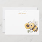 Honeycomb Floral Bee Custom Name Nursery ノートカード (正面)