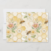Honeycomb Floral Bee Custom Name Nursery ノートカード (裏面)