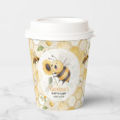 Honeycomb Floral Bee Personalized Baby Shower 紙コップ (正面)