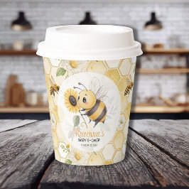 Honeycomb Floral Bee Personalized Baby Shower 紙コップ