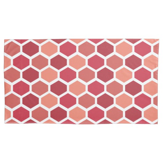 Honeycomb in Reds 枕カバー (正面左)