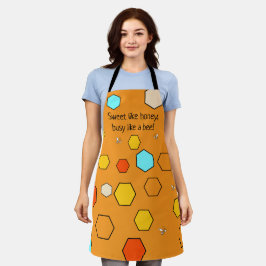 Honeycomb Inspired Kitchen Apron | Custom Text エプロン
