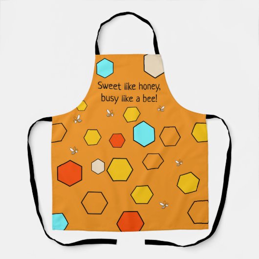 Honeycomb Inspired Kitchen Apron | Custom Text エプロン (正面)