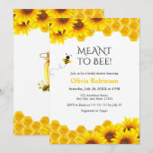 Honeycomb Meant to Bee Bridal Shower  招待状 (正面/裏面)