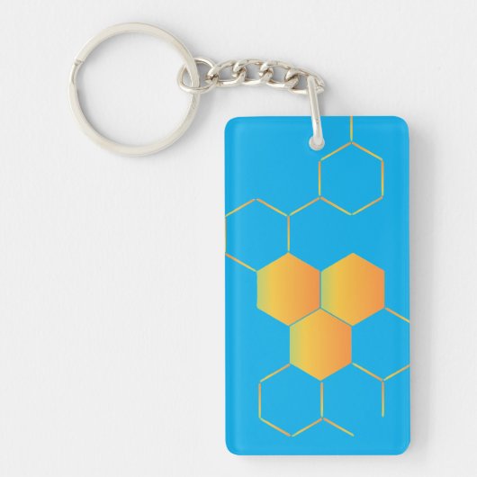 Honeycomb Pattern Keychain キーホルダー (正面)