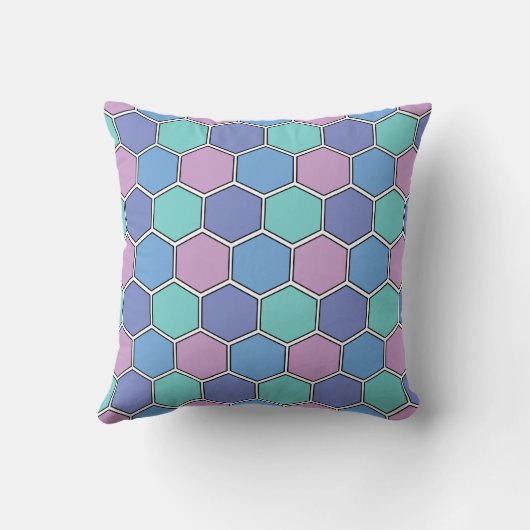 Honeycomb Pattern Pastels クッション (裏面)