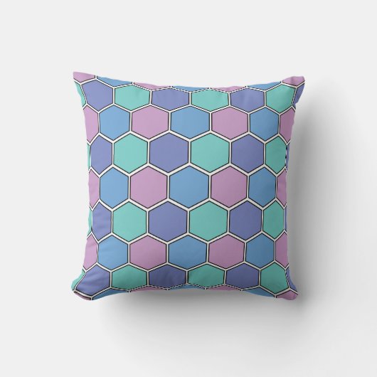 Honeycomb Pattern Pastels クッション (正面)