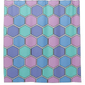 Honeycomb Pattern Pastels シャワーカーテン (正面)
